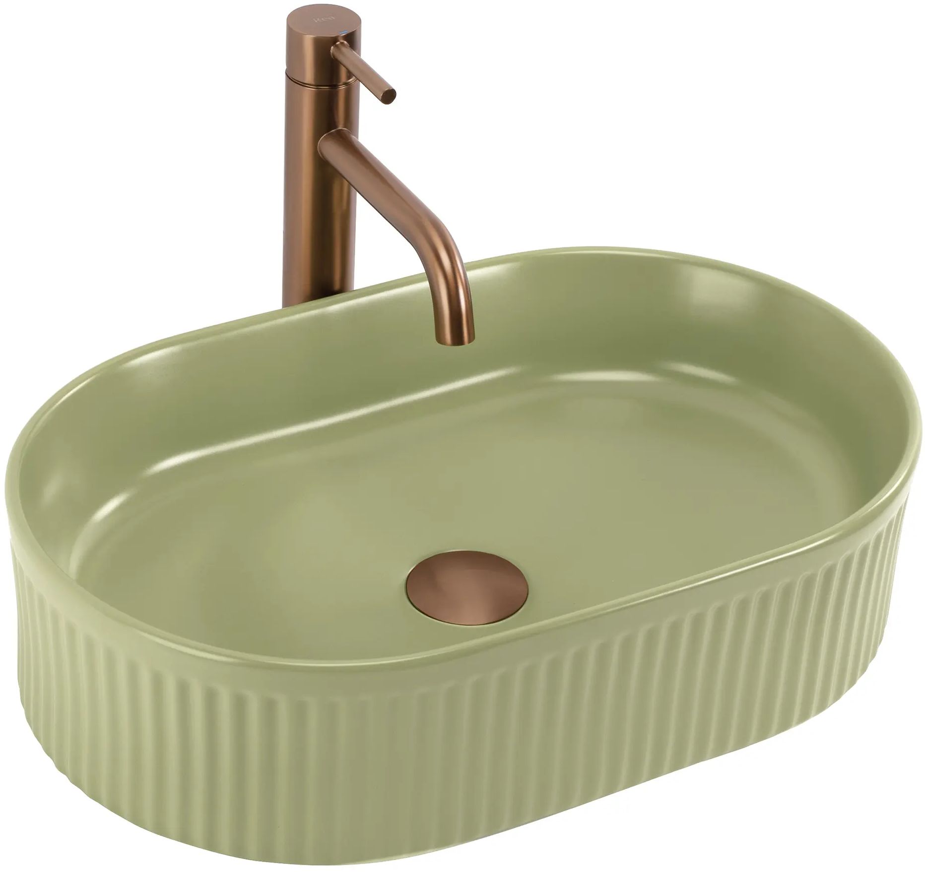 Rea Vanda lavabo 49x31 cm ovale da appoggio verde REA-U3612