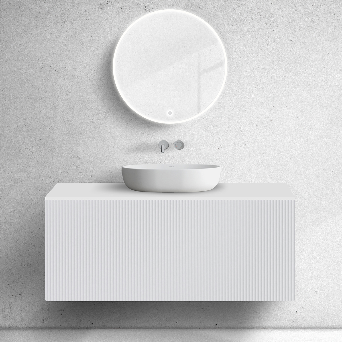 Oltens Lun Rila armadietto 120x44.7x52 cm sottolavabo sospeso bianco opaca 60030000