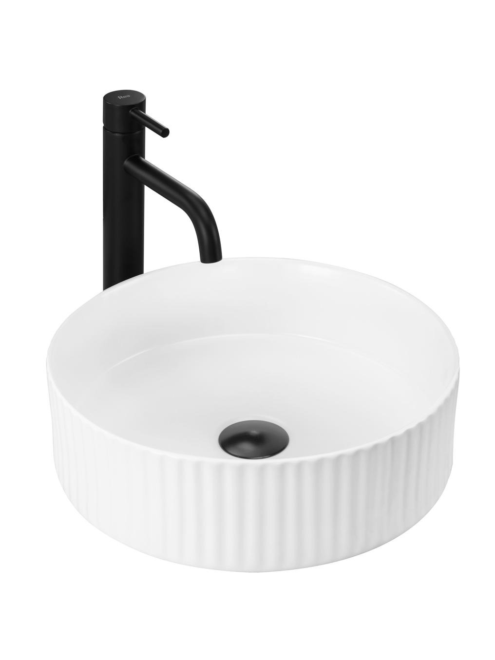 Rea delia lavabo 36x36 cm rotonda da appoggio bianco REA-U0601