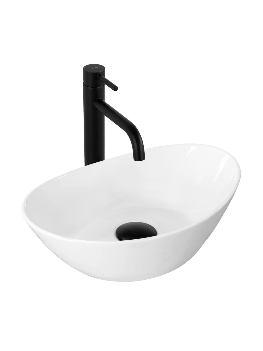 Rea Kate lavabo 36.5x24.5 cm ovale da appoggio bianco REA-U6803
