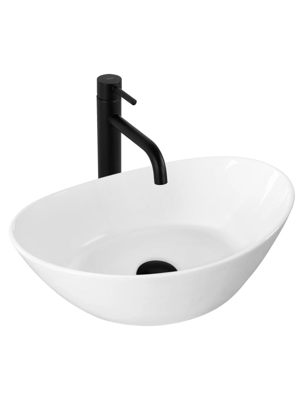 Rea Kate lavabo 45x27 cm ovale da appoggio bianco REA-U6802