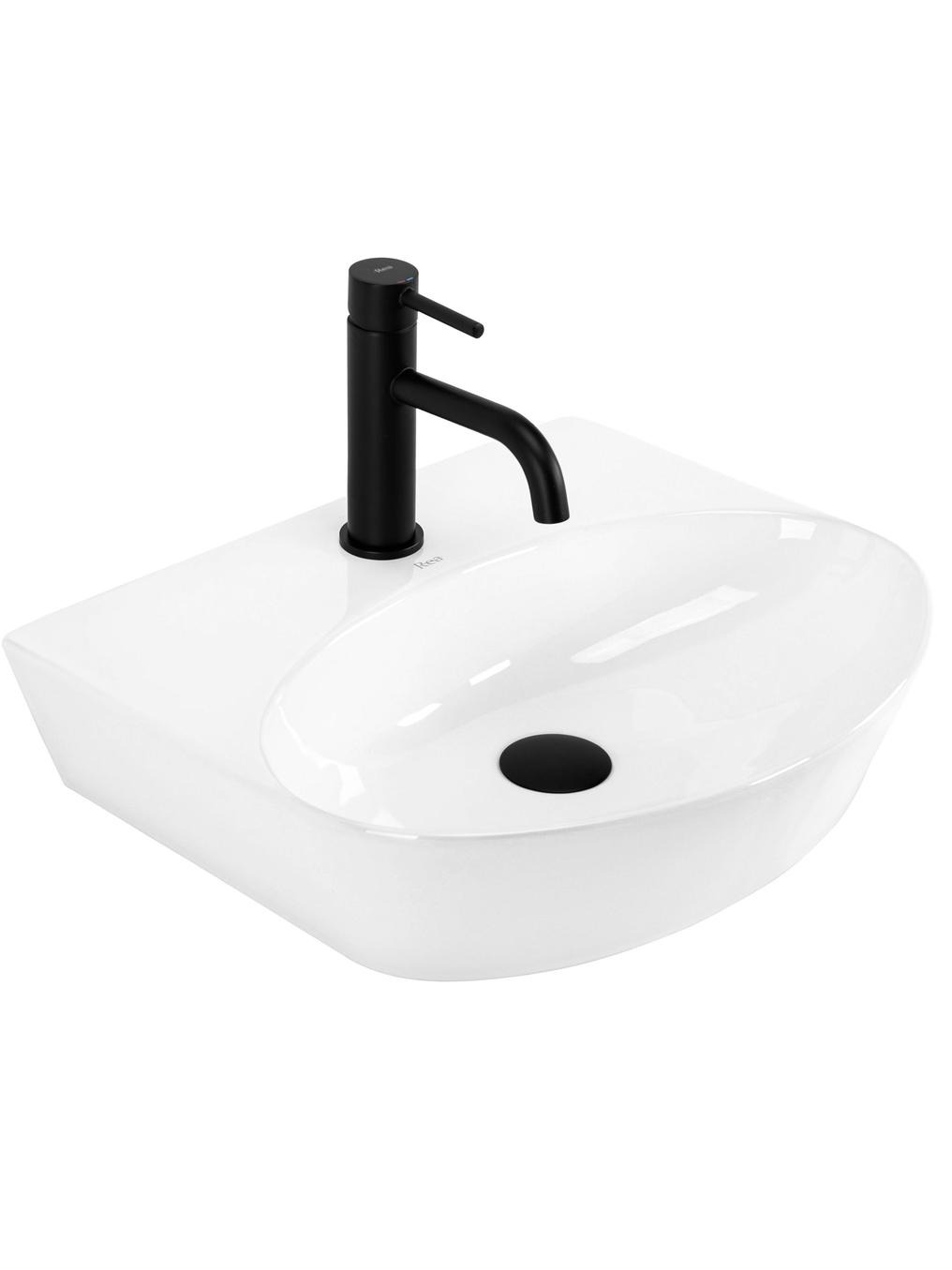 Rea Kim lavabo 45.5x39 cm semicircolare a parete-da appoggio bianco lucida REA-U6681