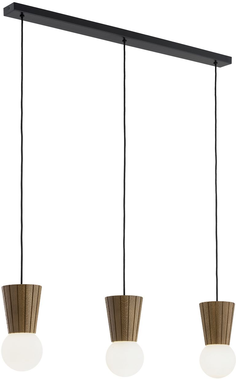 Argon Volante lampada sospesa 3x6 W legno-opale 6358