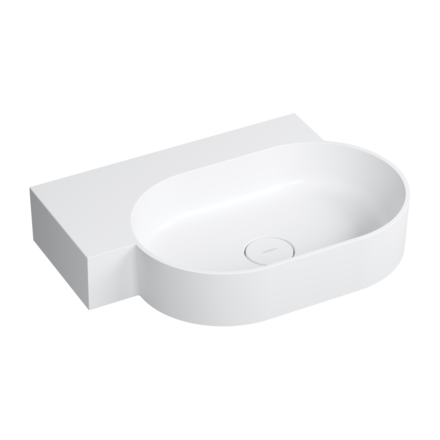 Omnires Ovo M+ lavabo 64x44 cm angolare a parete-da appoggio bianco opaca OVO645UWLBM