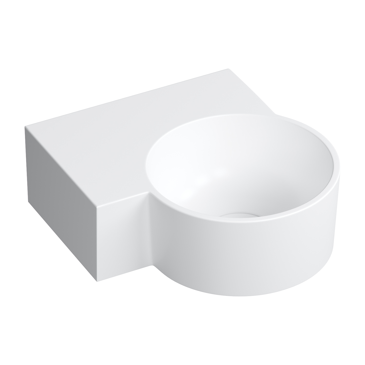 Omnires Ovo M+ lavabo 33x34 cm angolare a parete-da appoggio bianco opaca OVO335UWLBM