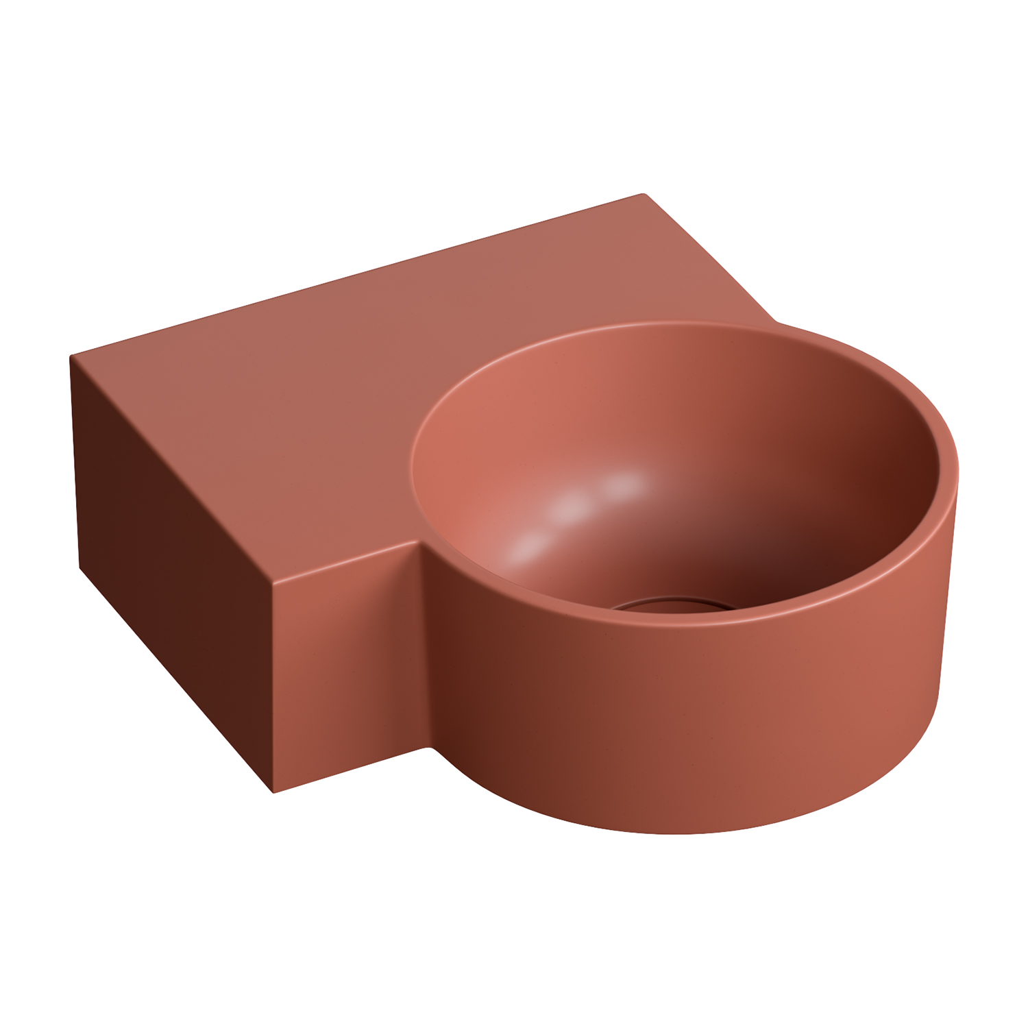Omnires Ovo M+ lavabo 33x34 cm angolare a parete-da appoggio opaca OVO335UWLTE