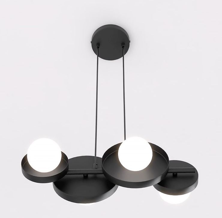 Emibig Model 4 Black lampada sospesa 4x8 W nero 1486/4