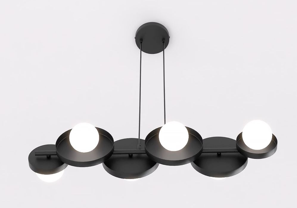 Emibig Model 6 Black lampada sospesa 6x8 W nero 1486/6