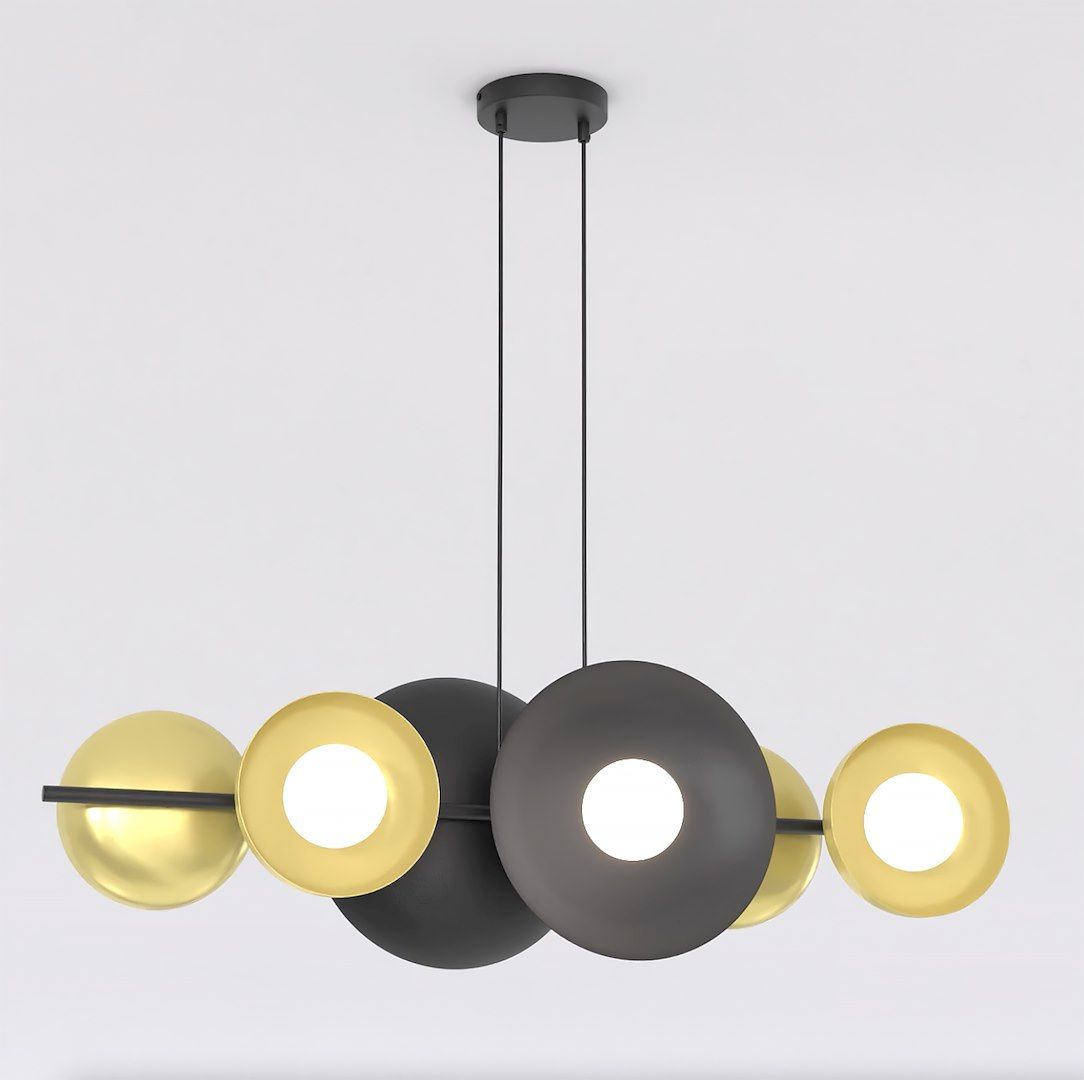 Emibig Volum 6 BL Gold lampada sospesa 6x8 W nero-oro 1483/6