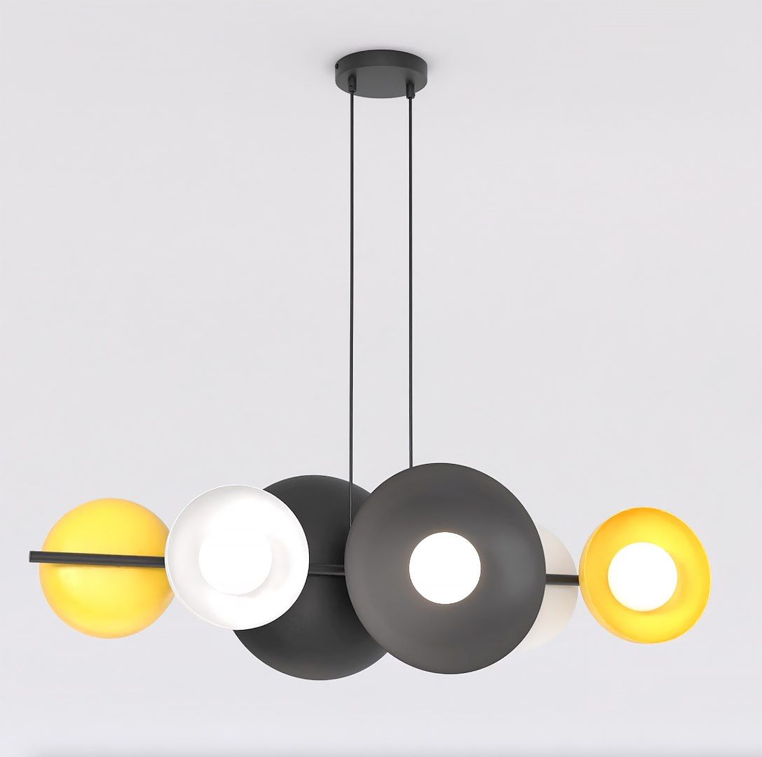 Emibig Volum 6 BL Mix lampada sospesa 6x8 W bianco-nero-oro 1485/6
