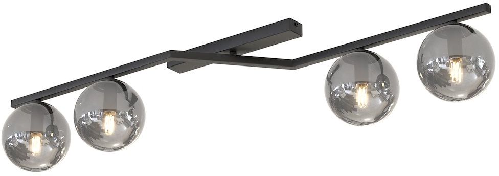 Emibig Naton lampada da soffitto 4x10 W nero-fumé 1509/4