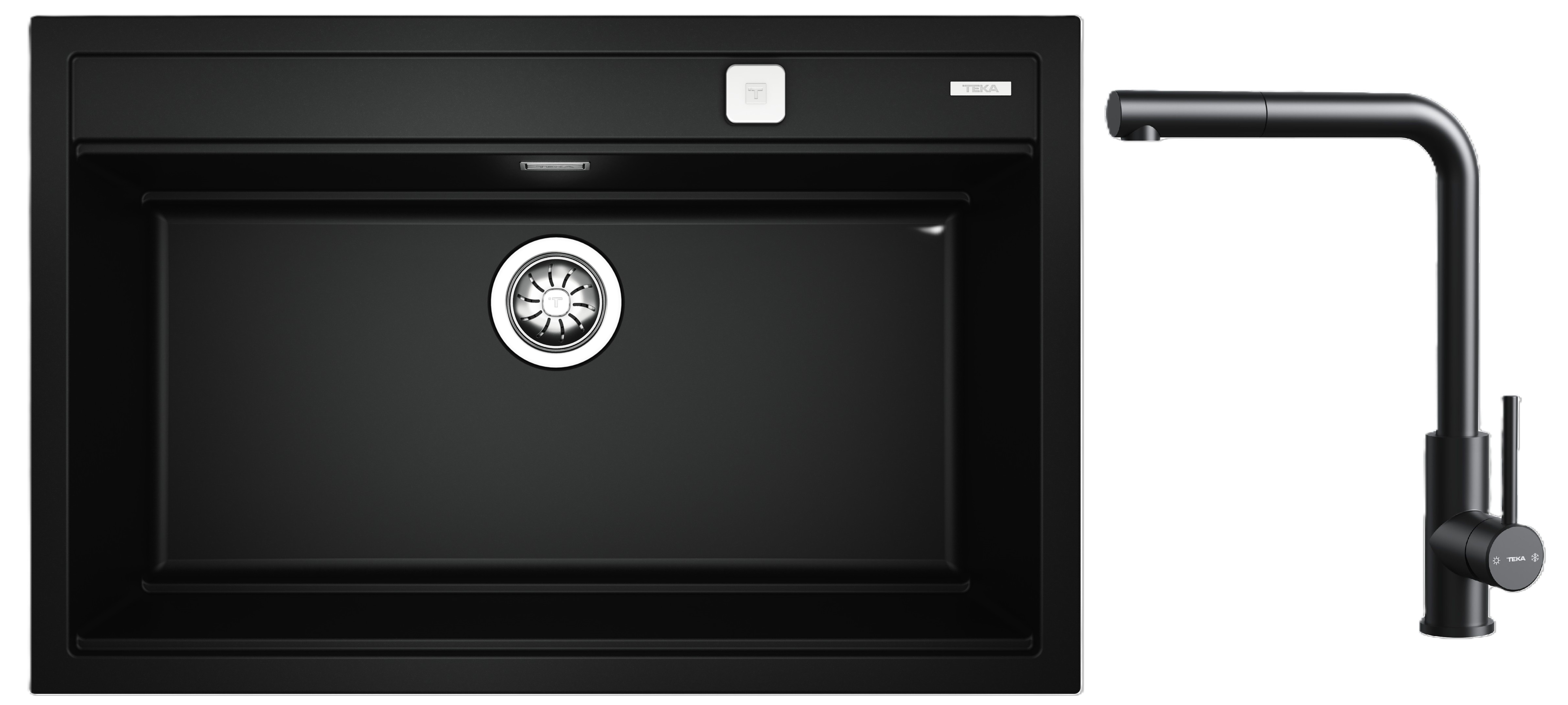 Set lavello Tegranit Teka Nova XXL 115230057, rubinetto da cucina Teka Uni 116020023