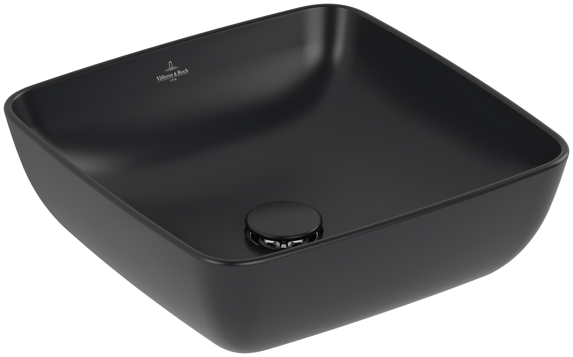 Villeroy & Boch Artis lavabo 41x41 cm quadrata da appoggio nero 417841R7