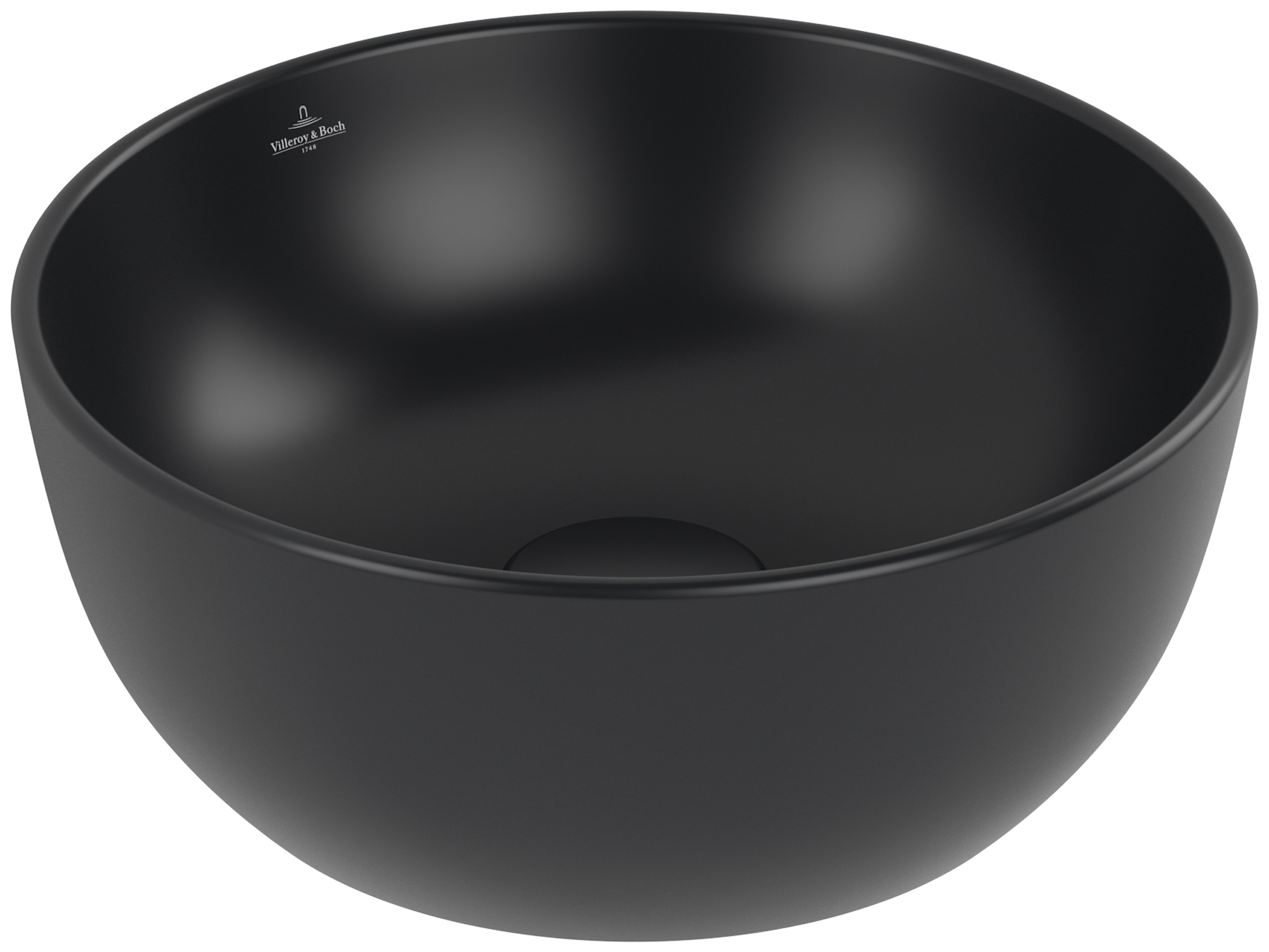 Villeroy & Boch Artis lavabo 32.5x32.5 cm rotonda da appoggio nero opaca 438932R7