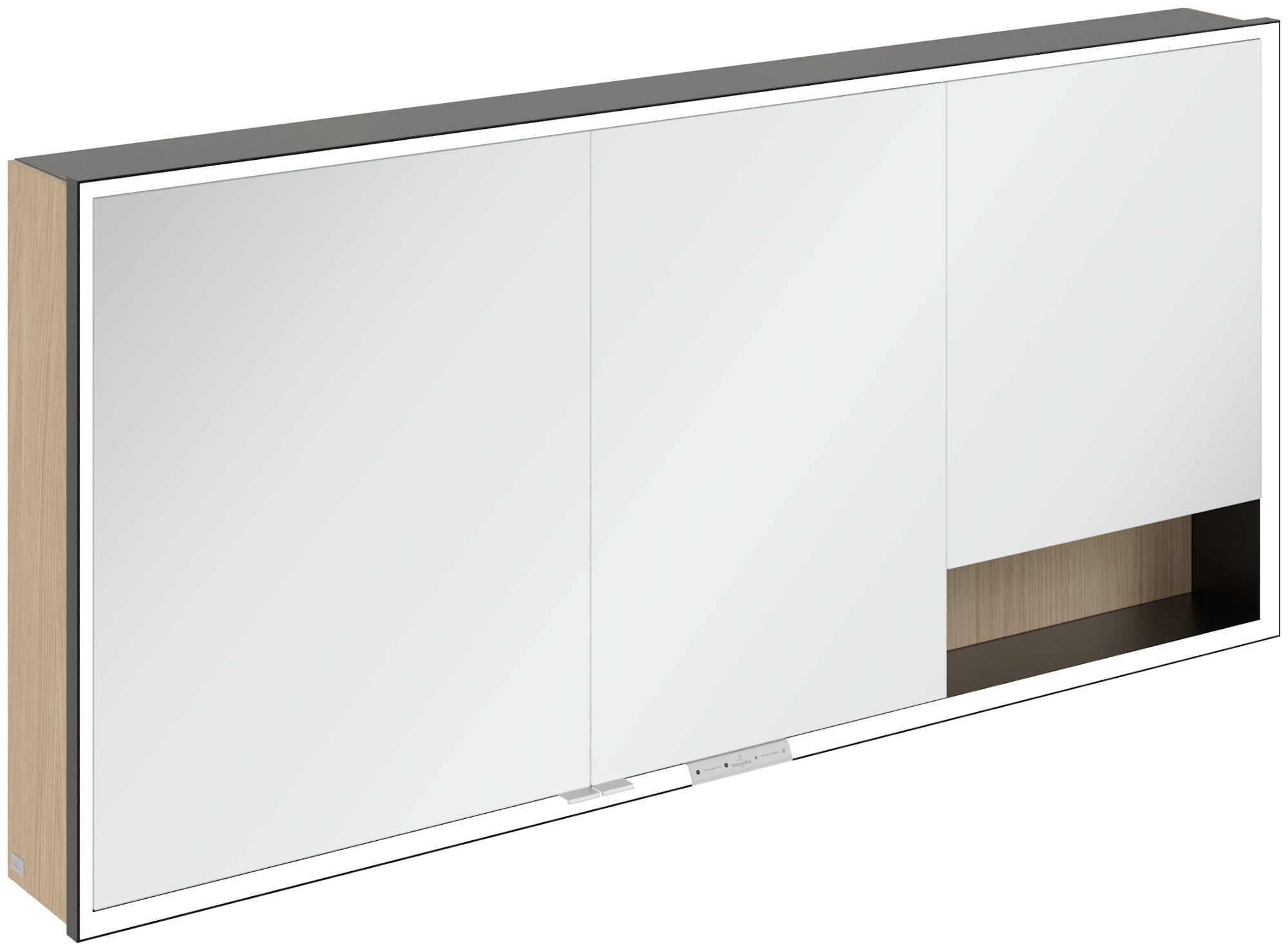 Villeroy & Boch My View+ armadietto 160x16.8x75 cm con specchio nero-rovere B48116VJ
