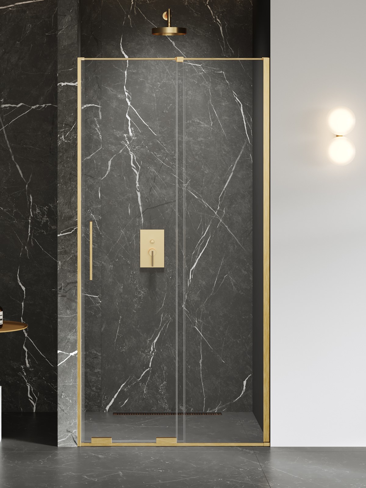 New Trendy Smart Gold Brushed porta doccia 180 cm scorrevole oro spazzolata/vetro trasparente EXK-7509