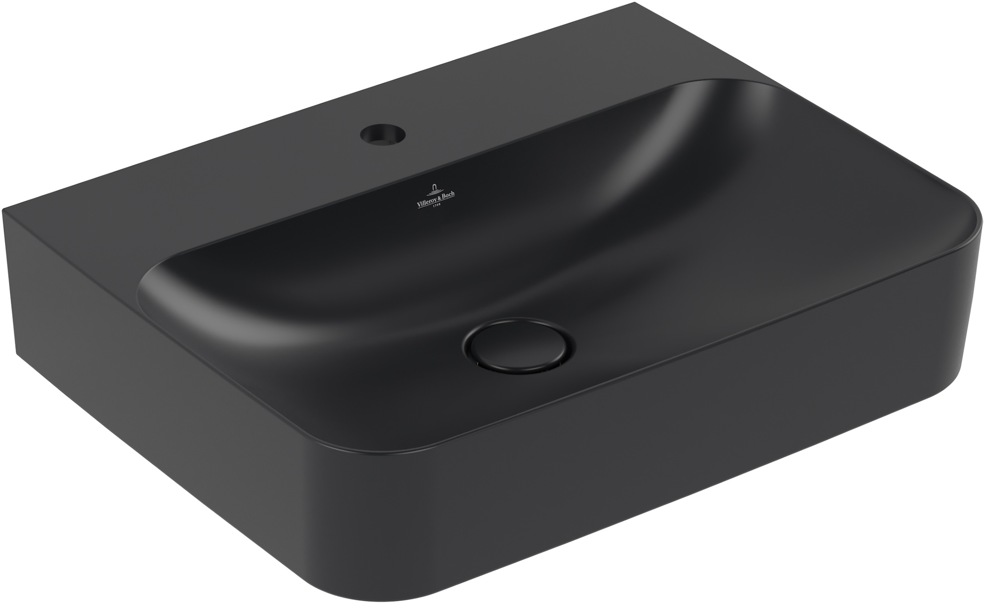 Villeroy & Boch Finion lavabo 60x47 cm rettangolare a parete nero 416861R7