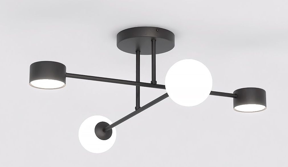 Emibig Holon lampada da soffitto 4x8 W nero 1558/4