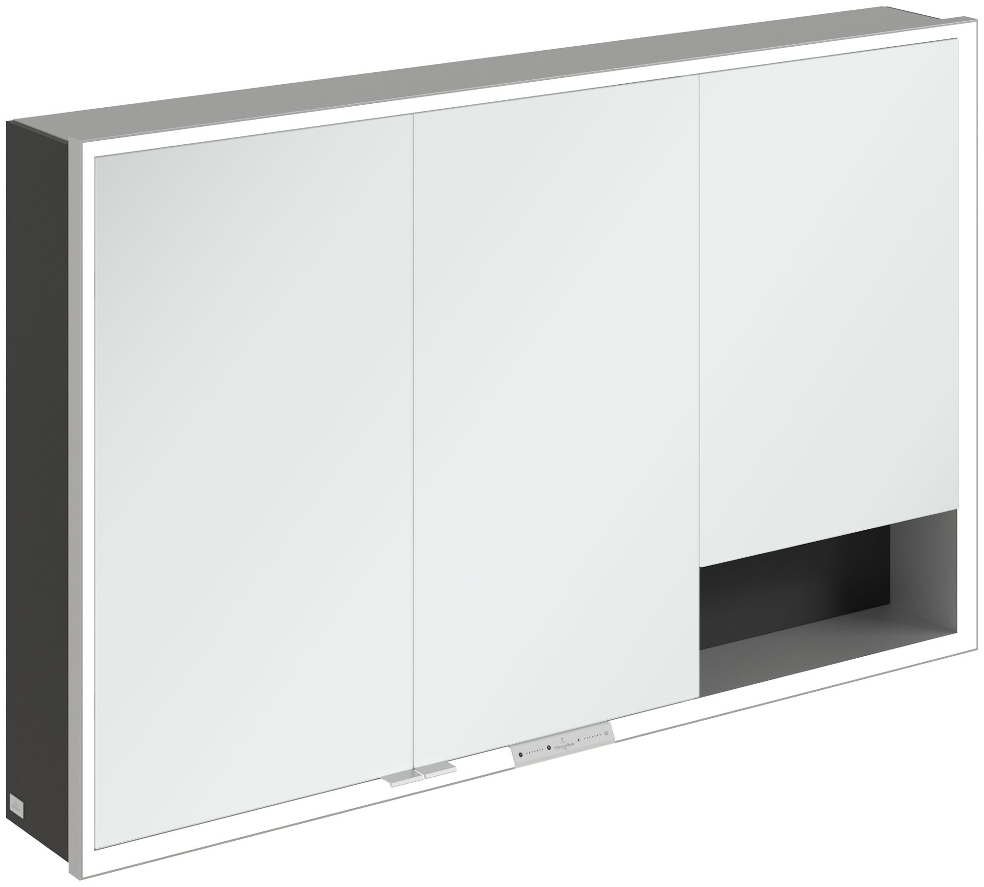 Villeroy & Boch My View+ armadietto 120x16.8x75 cm con specchio nero A48112VL