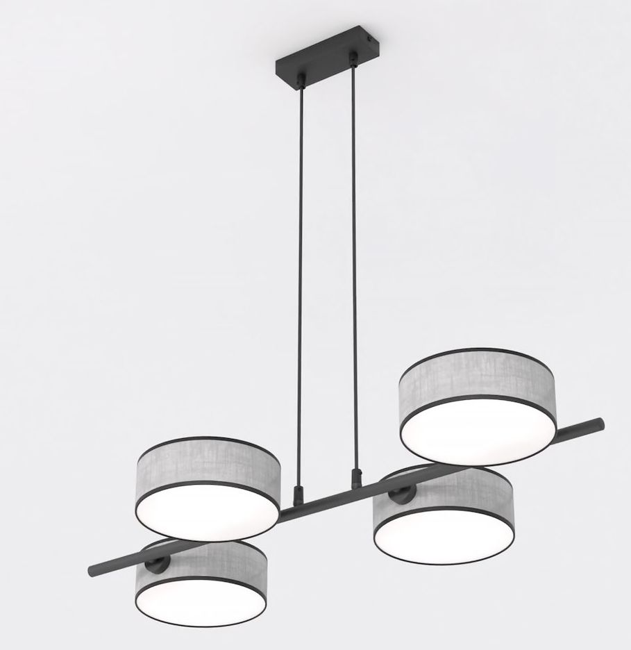 Emibig Drumz lampada sospesa 4x10 W grigio/cenere 1564/4