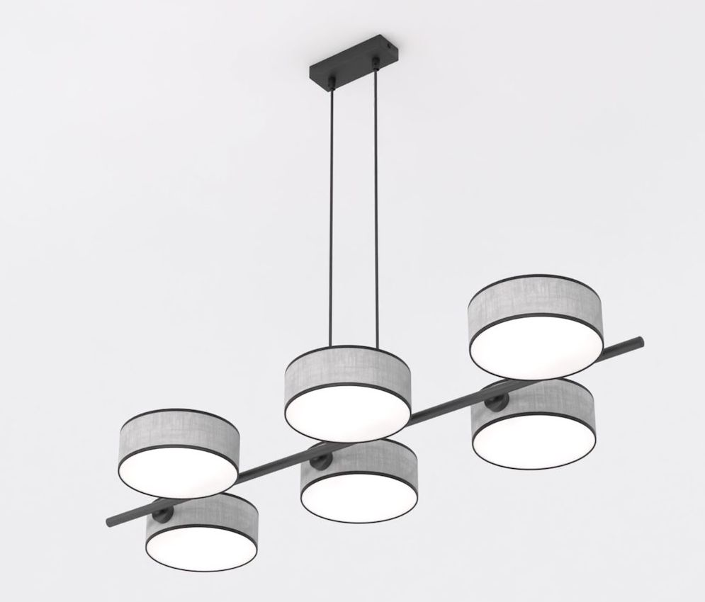 Emibig Drumz lampada sospesa 6x10 W grigio/cenere 1564/6