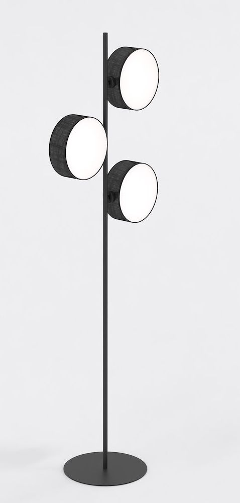 Emibig Drumz lampada da terra 3x10 W nero 1562/LP3