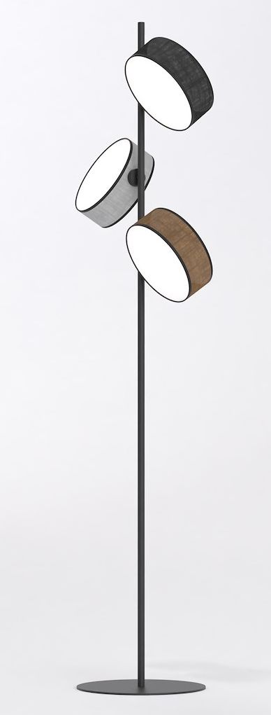 Emibig Drumz lampada da terra 3x10 W nero-grigio-beige 1566/LP3