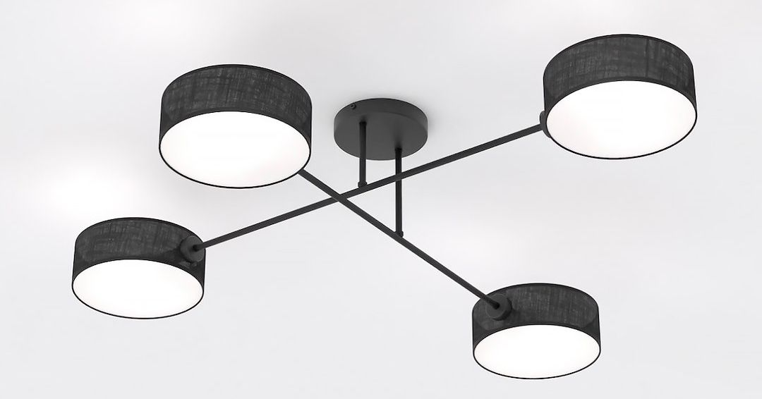 Emibig Maga lampada da soffitto 4x10 W nero 1568/4