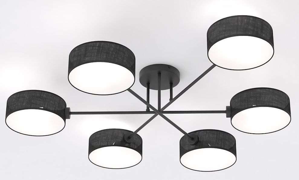 Emibig Maga lampada da soffitto 6x10 W nero 1568/6