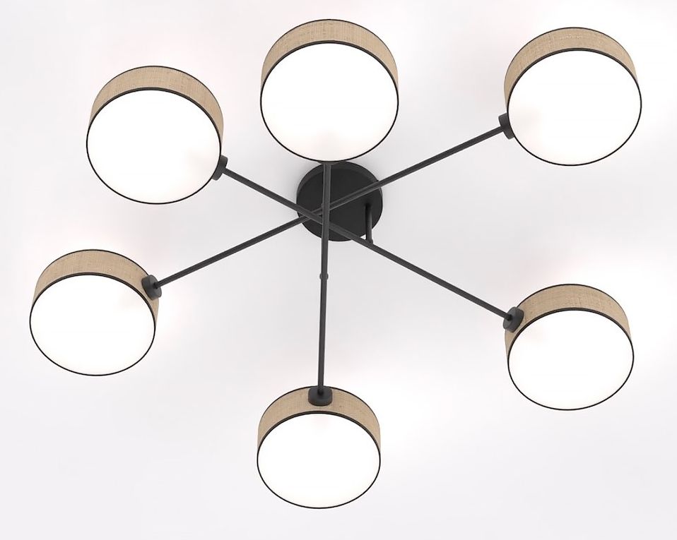 Emibig Maga lampada da soffitto 6x10 W beige 1571/6