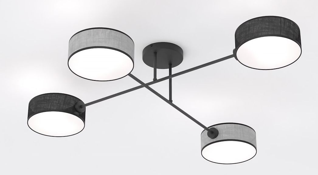 Emibig Maga lampada da soffitto 4x10 W nero-grigio 1573/4