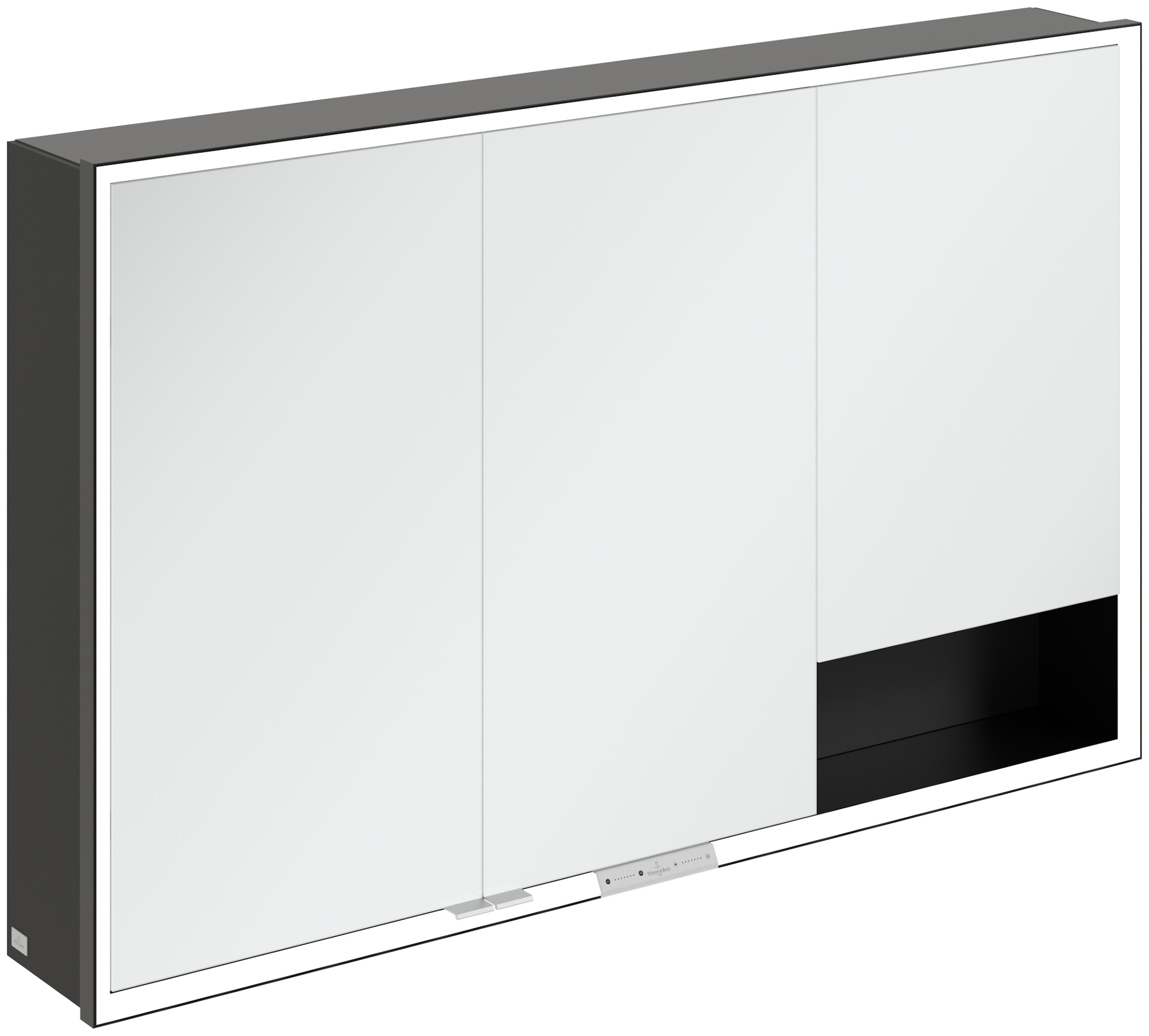 Villeroy & Boch My View+ armadietto 120x16.8x75 cm con specchio nero B48112VL