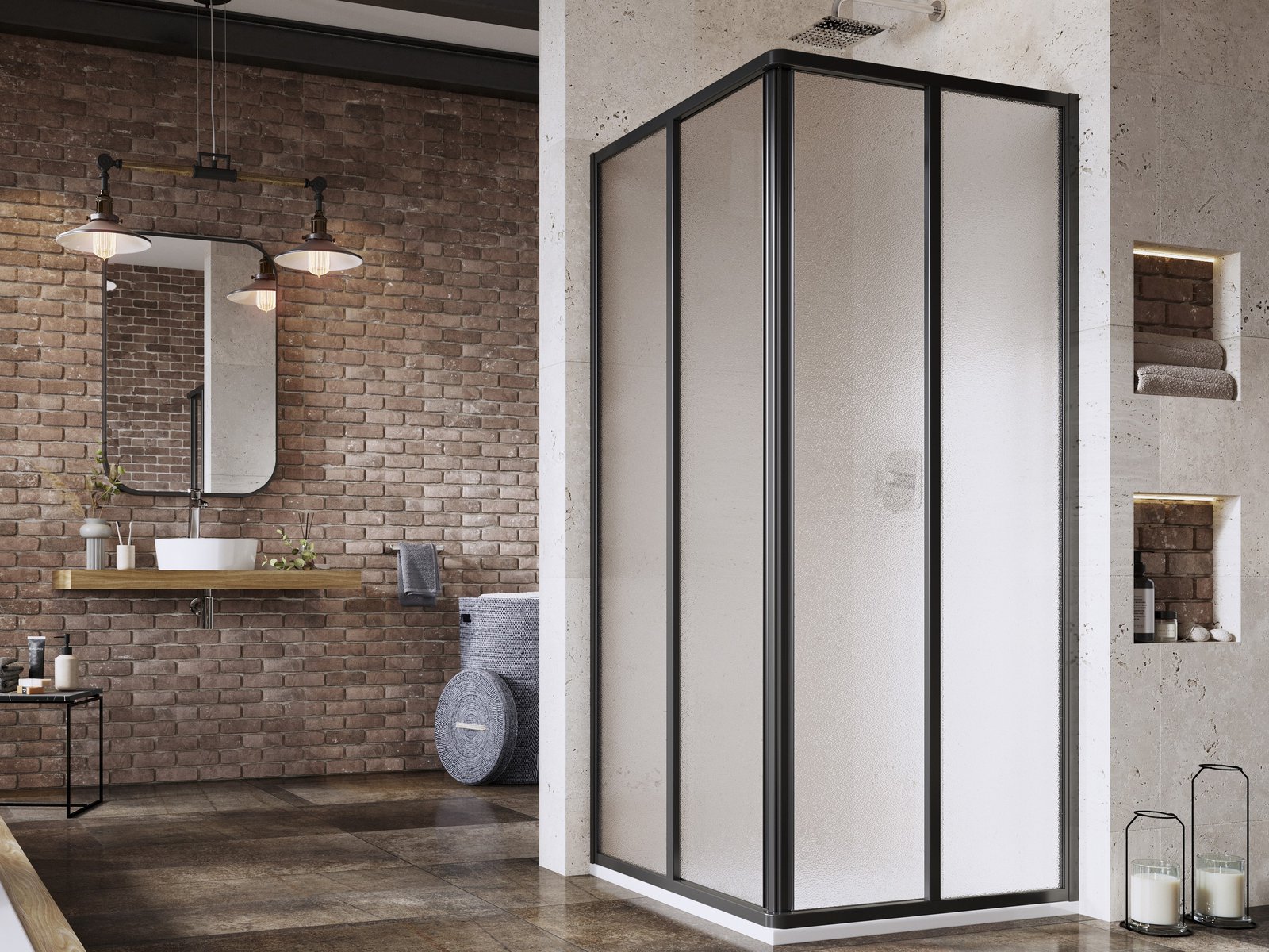 Ravak Supernova box doccia 80x80 cm quadrato nero opaca/ 14V403O2ZGS