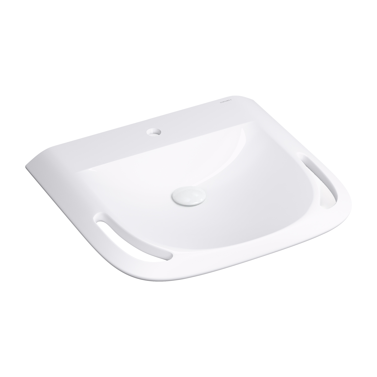 Omnires Hold M+ lavabo 60x55 cm a parete per disabili bianco HOLDUWBP