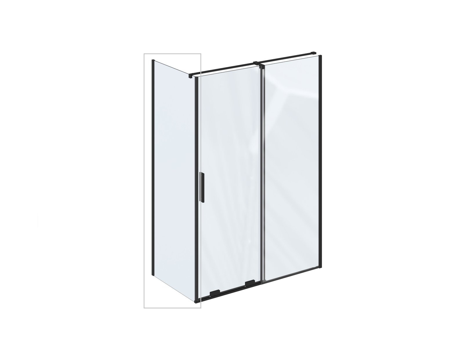 Ravak Roll parete doccia 80 cm nero opaca/vetro trasparente X90V40300Z1