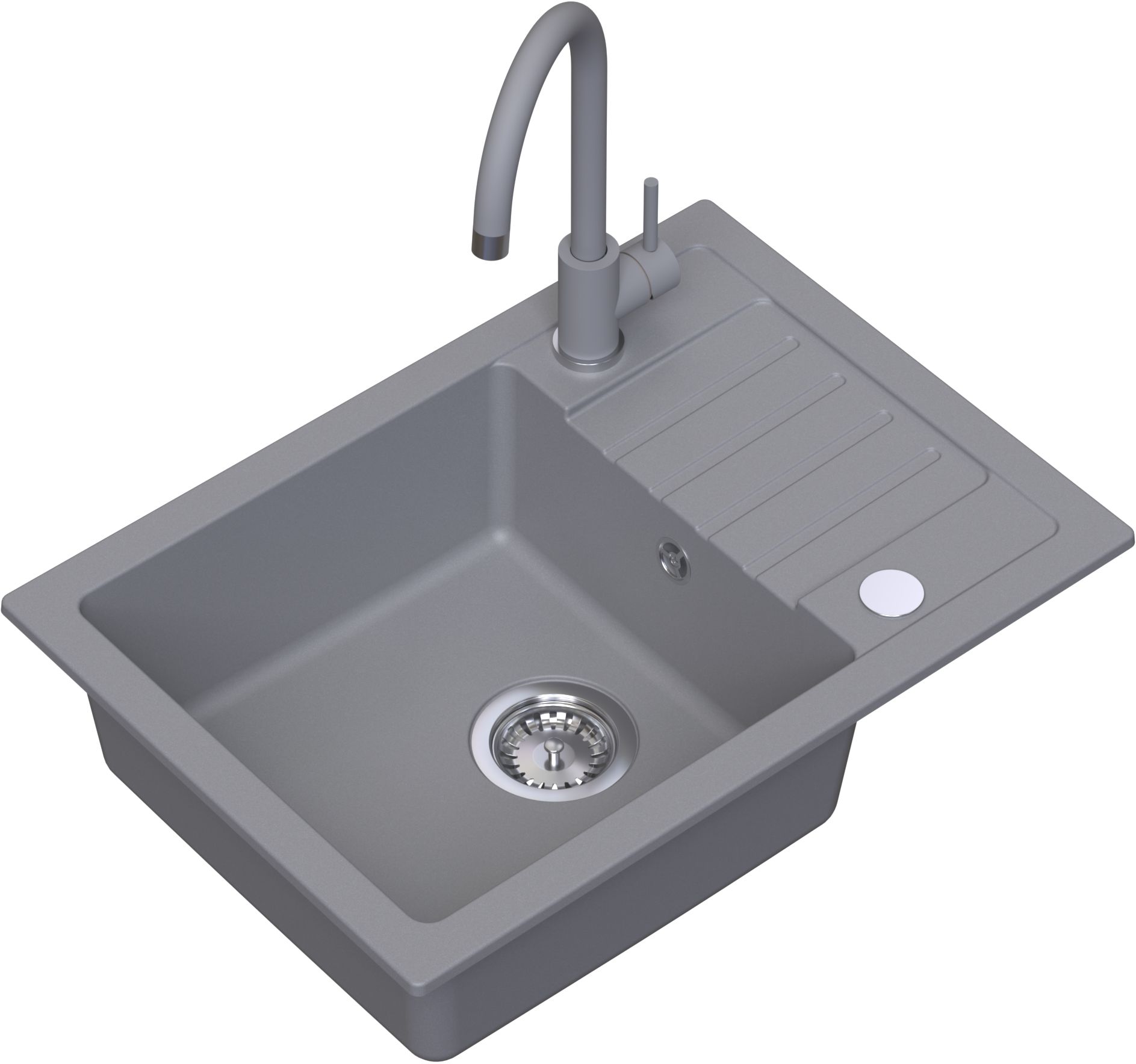 Ruvetti Tito Compact lavello con rubinetto e accessori grigio/ LP_3200-TC6244GR_W