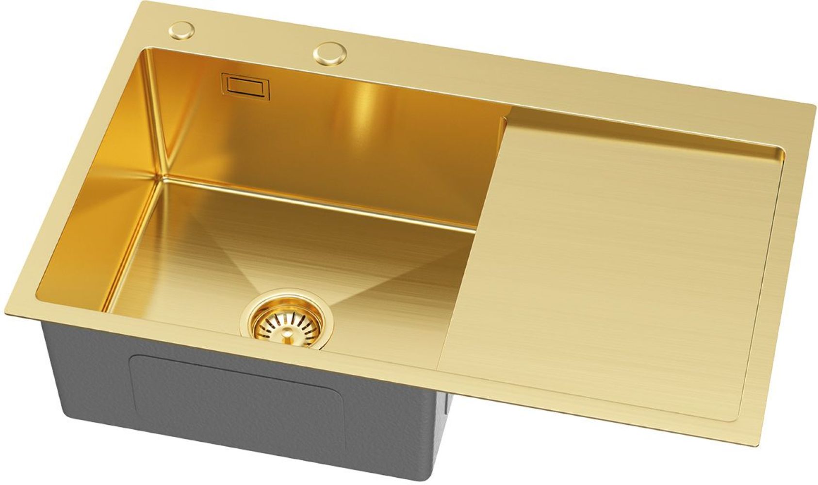 Ruvetti Masivo lavello con dispenser 78x49 cm oro 5002M_PVD_GOLD160_WL
