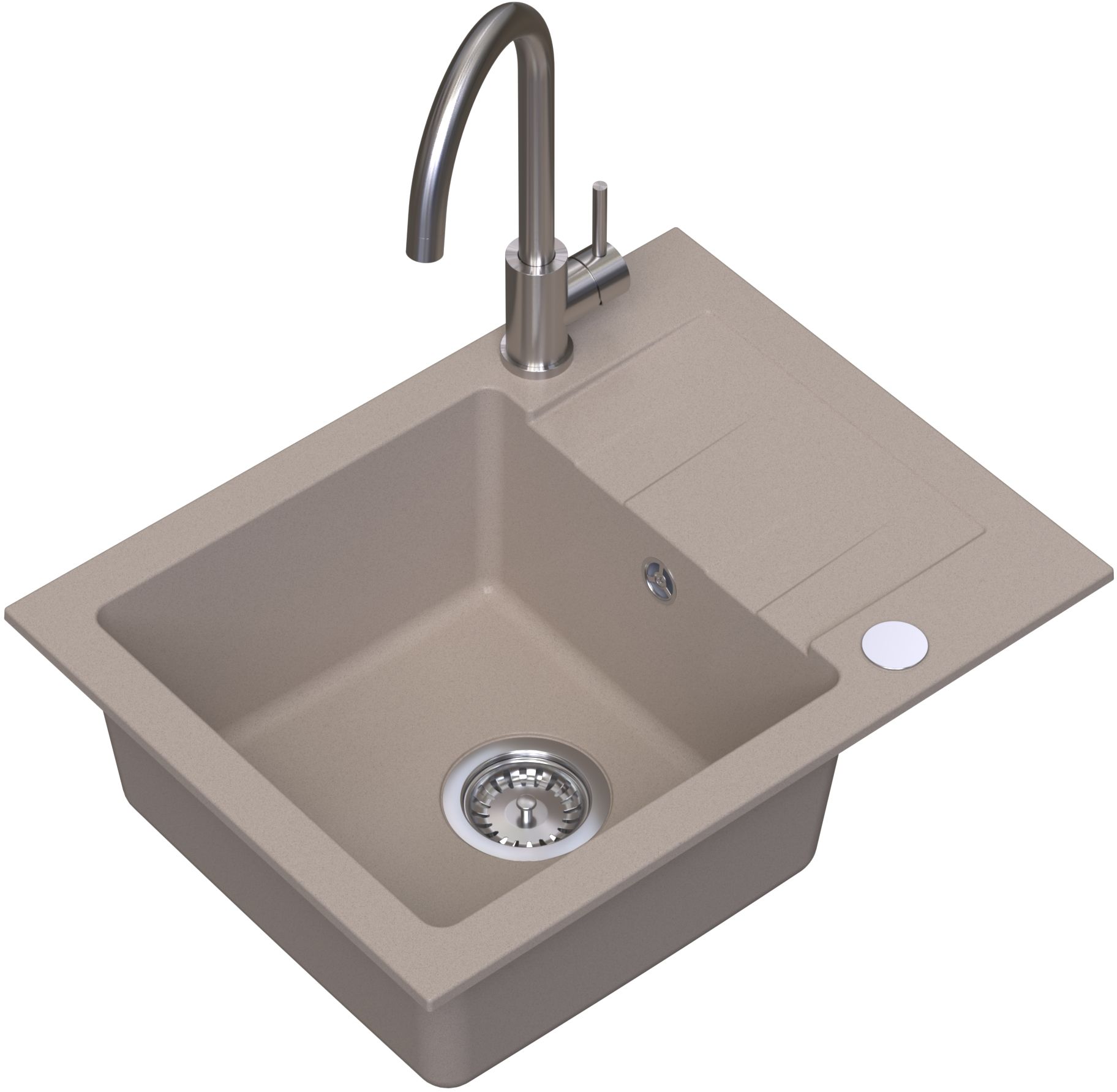 Ruvetti Minimini+ lavello con rubinetto beige/acciaio LP_3200-MM58440BE_W