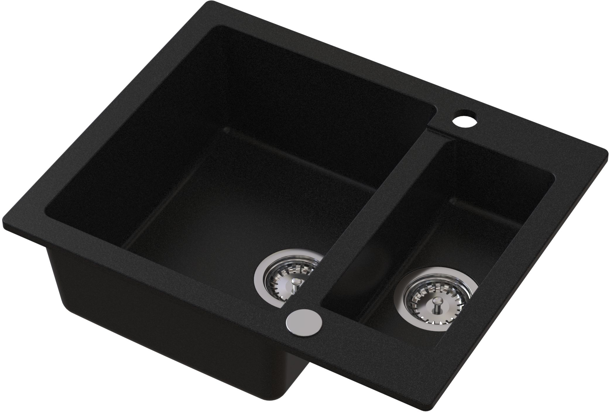 Ruvetti Signum lavello in granito 60.5x49.5 cm nero 3001S_BC1520_W