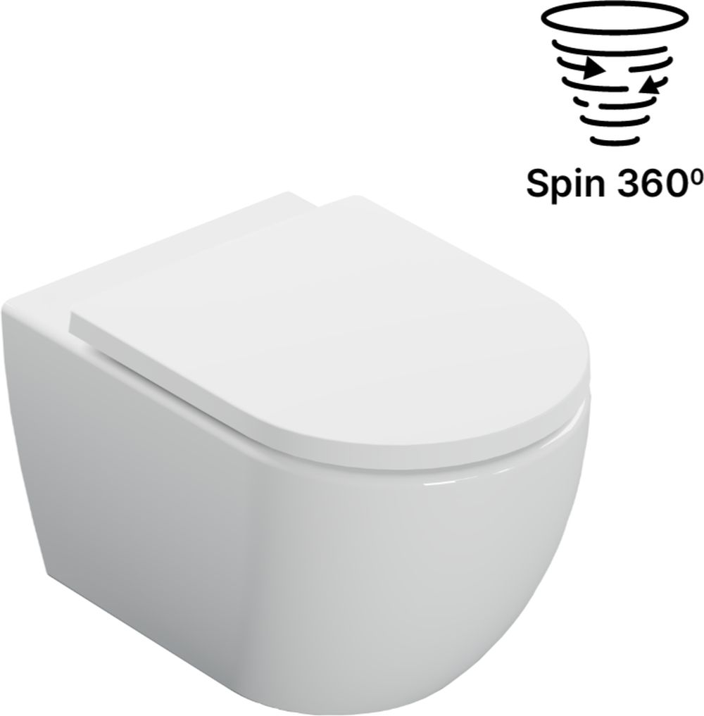 Excellent Stellar vaso wc con copriwater a discesa lenta sospeso senza brida con scarico a vortice bianco lucida CEEX.6623.535.WH