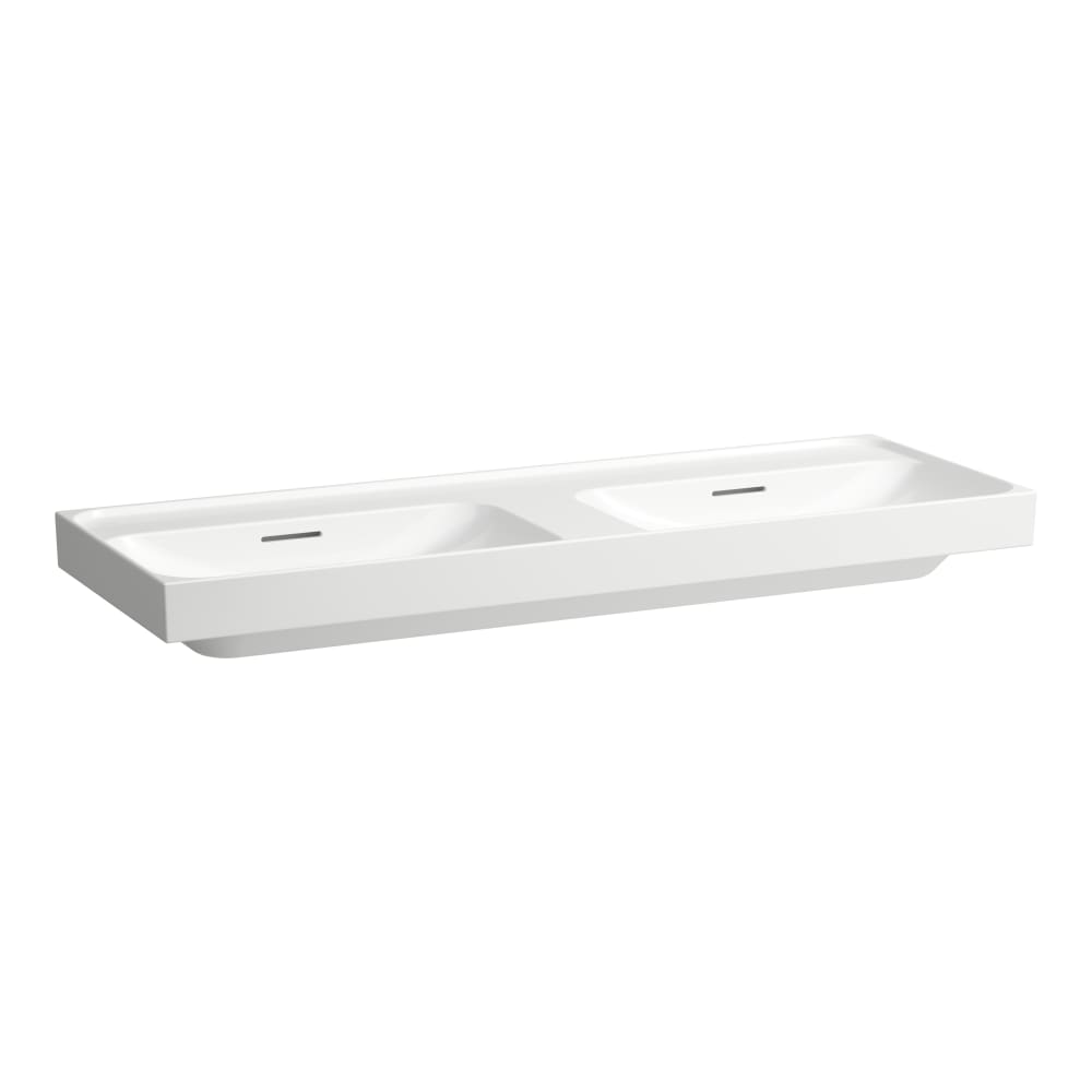Laufen Meda lavabo 130x46 cm rettangolare a parete-doppio bianco opaca H8141127571091