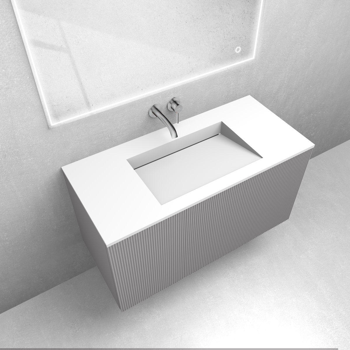 Set armadietto Oltens Lun Rila 60029900, lavabo Oltens Stila 40203900