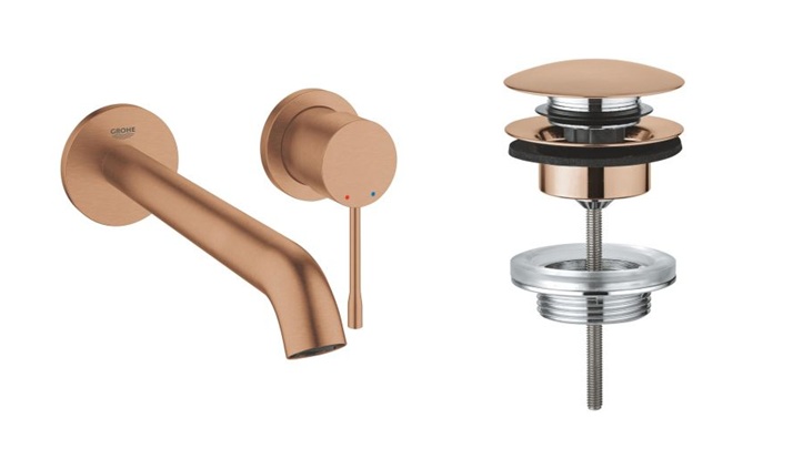 Set rubinetto per lavabo Grohe Essence New 19967DL1, tappo per lavabo Grohe 65807DL0