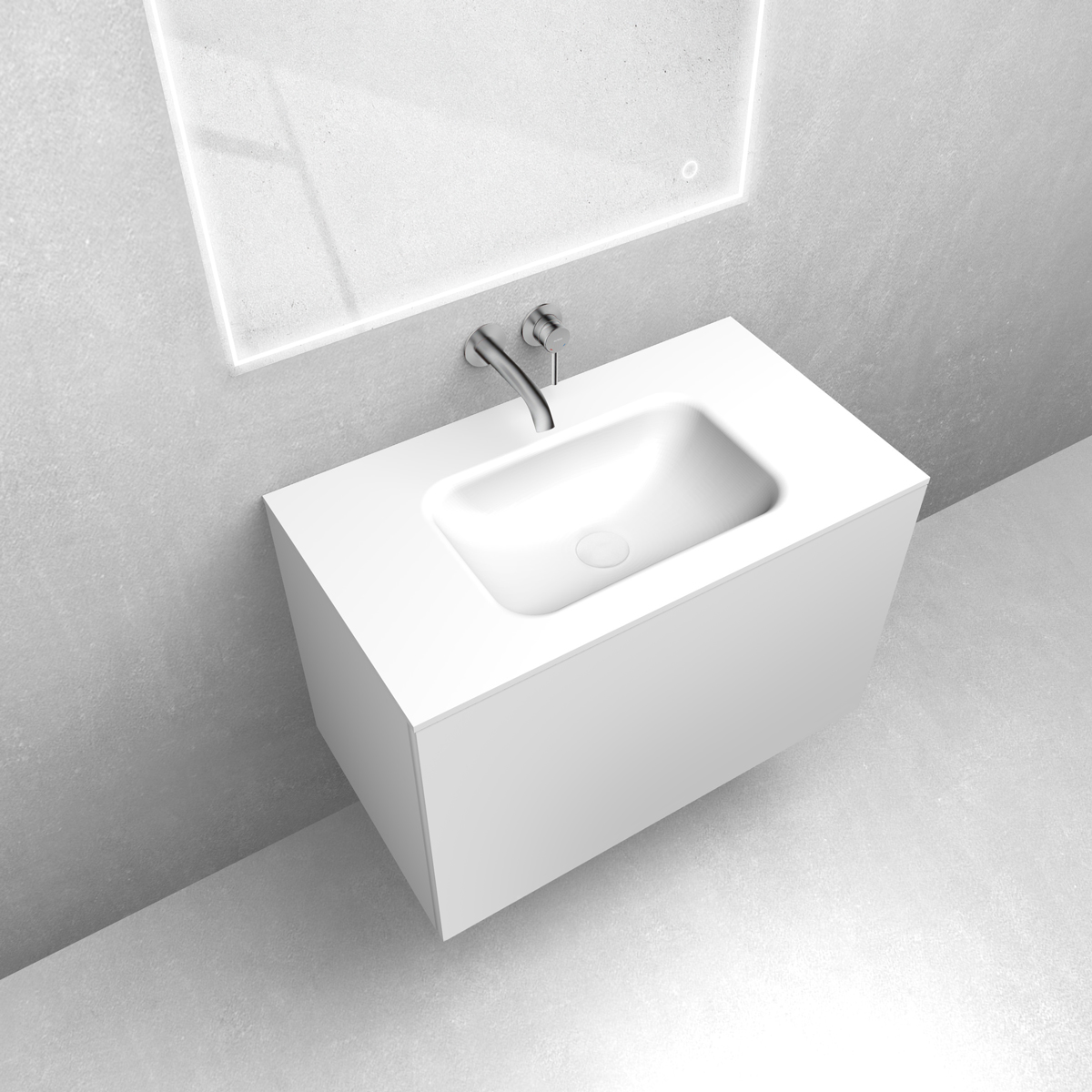 Set armadietto Oltens Lun 60033000, lavabo Oltens Kalla 40210000