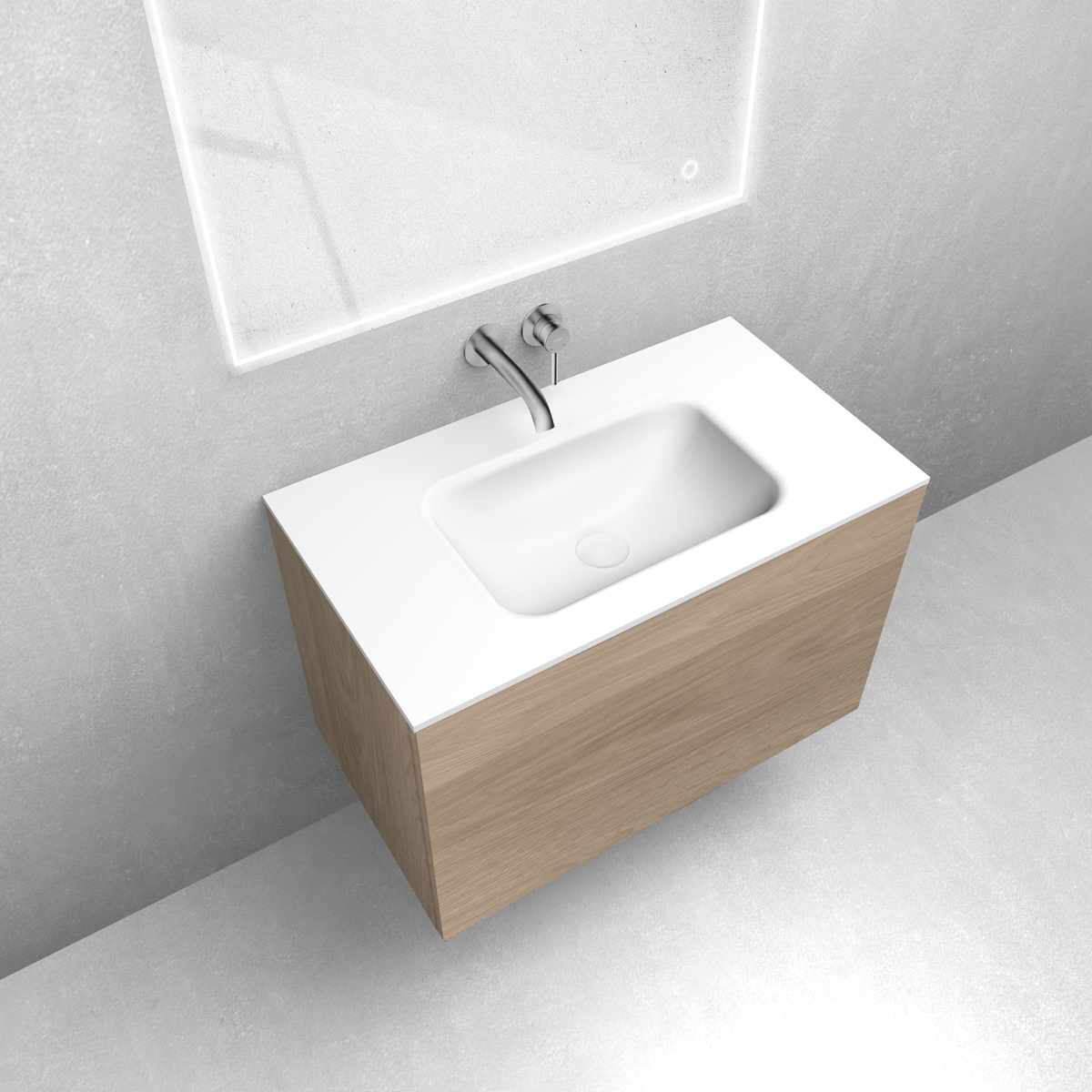 Set armadietto Oltens Lun 60033060, lavabo Oltens Kalla 40210900