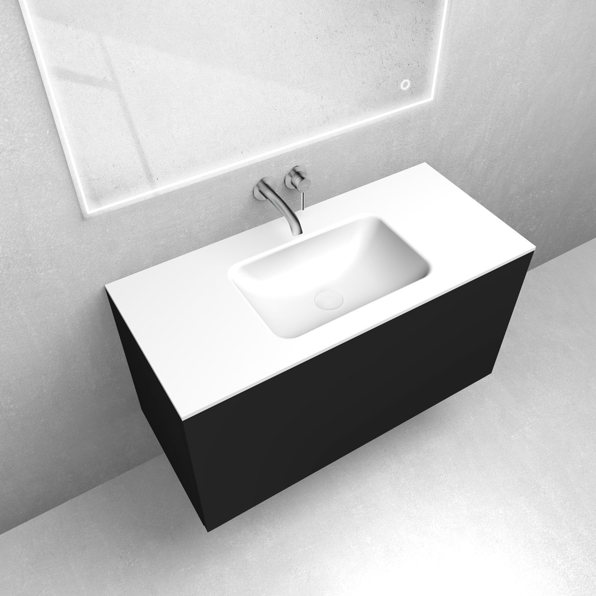 Set armadietto Oltens Lun 60034300, lavabo Oltens Kalla 40208000