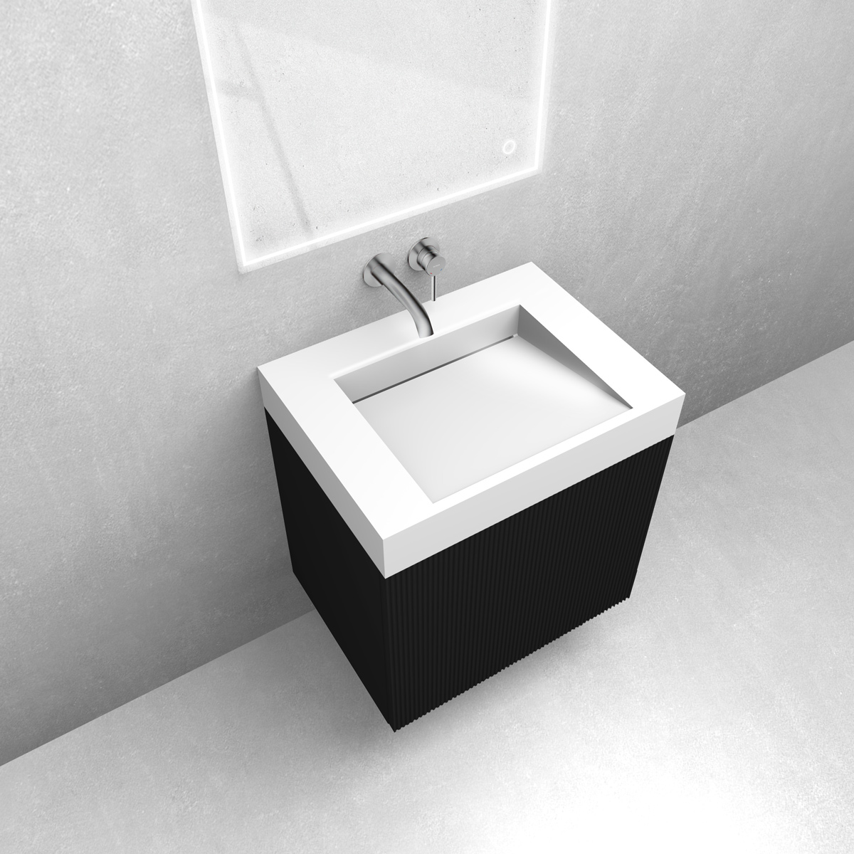 Set armadietto Oltens Lun Rilla 60027300, lavabo Oltens Stila 40000000