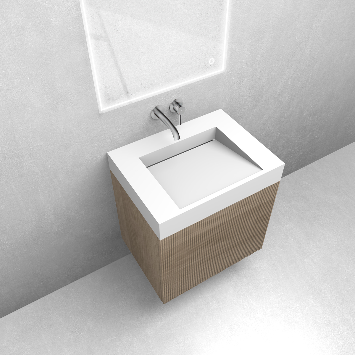 Set armadietto Oltens Lun 60027060, lavabo Oltens Stila 40000900