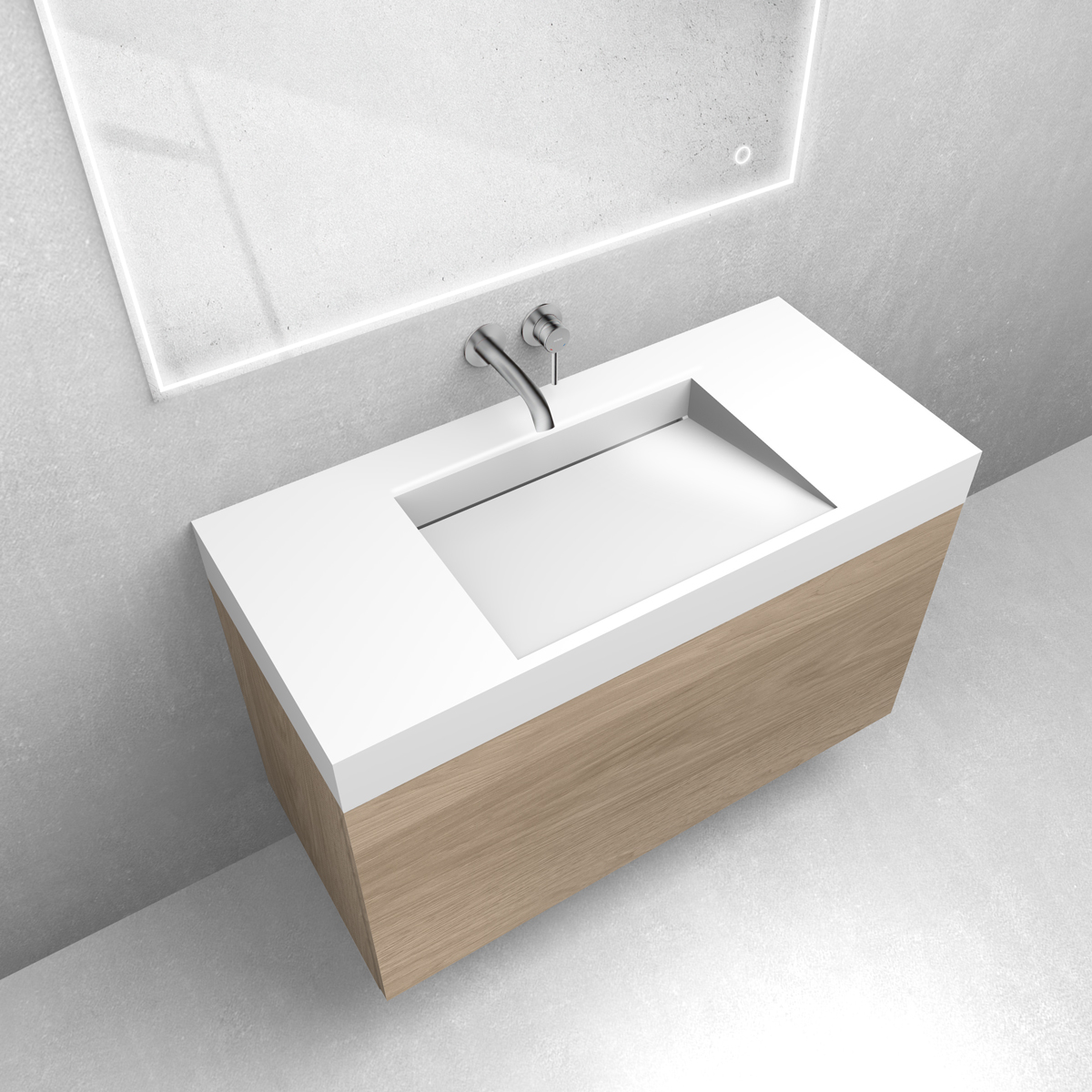 Set lavabo Oltens Stila 40003000, armadietto Oltens Lun 60034060