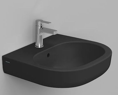 Ceramica Dolomite Mirto lavabo 55x48 cm ovale a parete nero opaca D461381